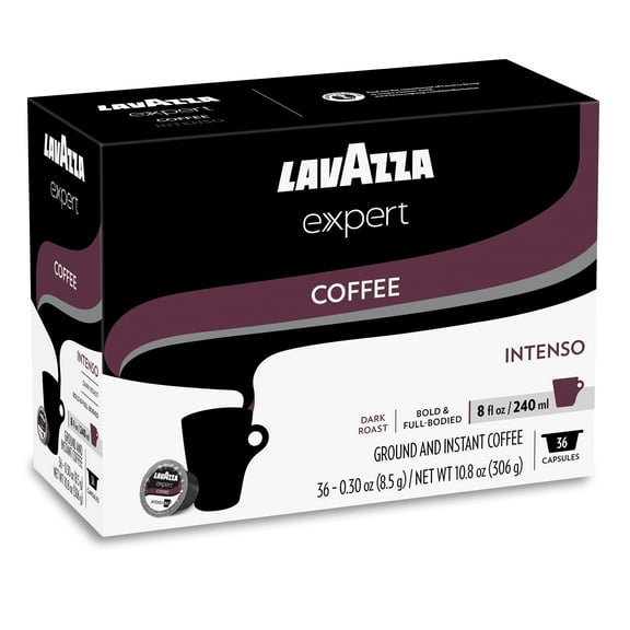 Lavazza Expert Intenso Coffee Capsules, Dark Roast, Arabica and Robusta Blend, Compatible with Lavazza Classy Plus Machine (36 Capsules)