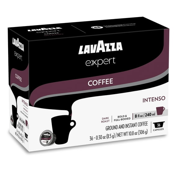 Lavazza Expert Intenso Coffee Capsules, Dark Roast, Arabica and Robusta Blend, Compatible with Lavazza Classy Plus Machine (36 Capsules)