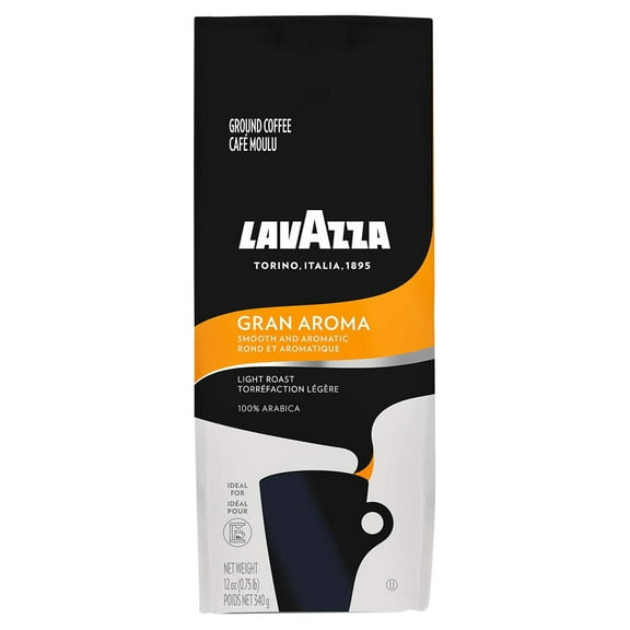 Lavazza Gran Aroma Ground Coffee Blend, Light Roast, 12 Oz