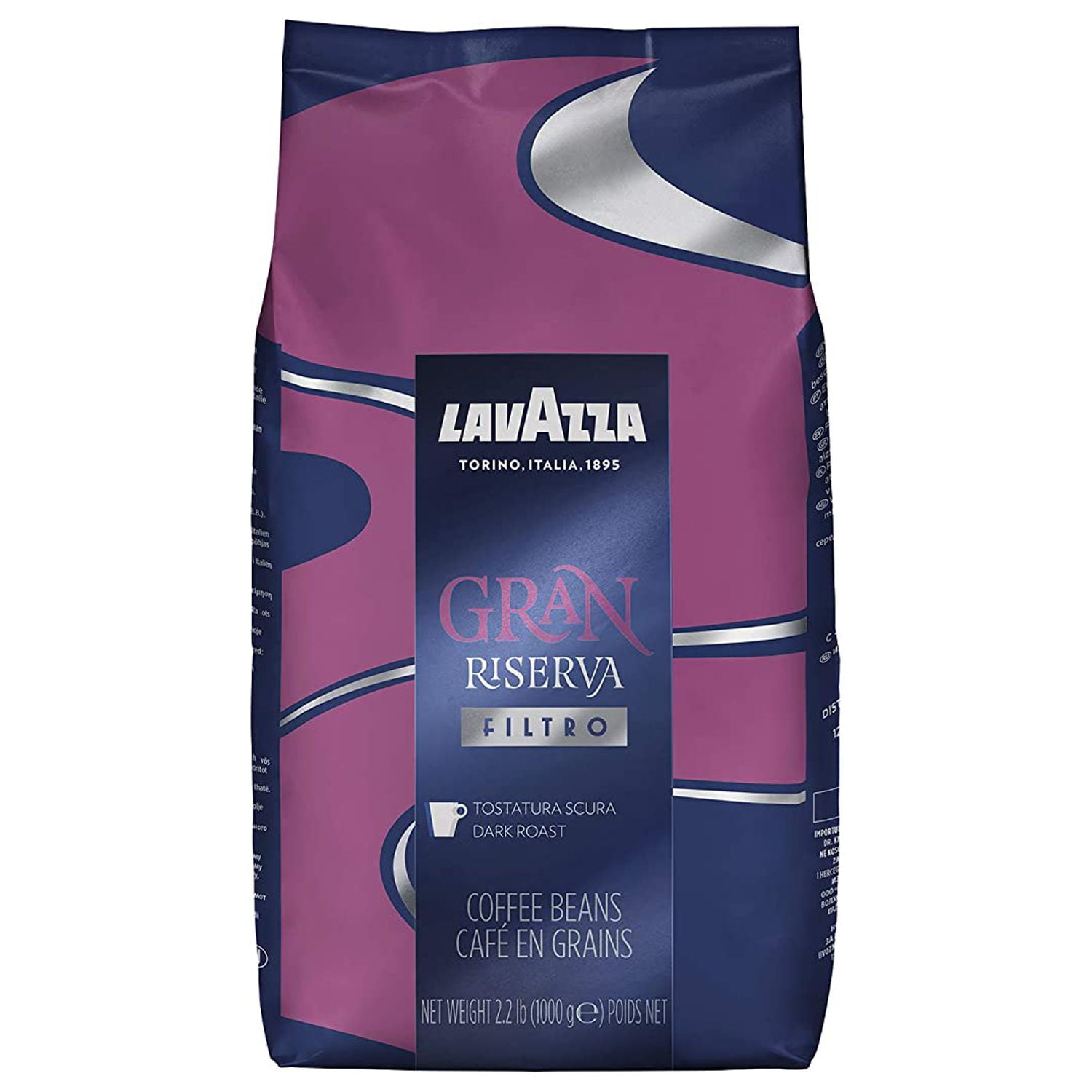Lavazza Gran Riserva Filtro Whole Bean Coffee Dark Roast 2.2LB Bag