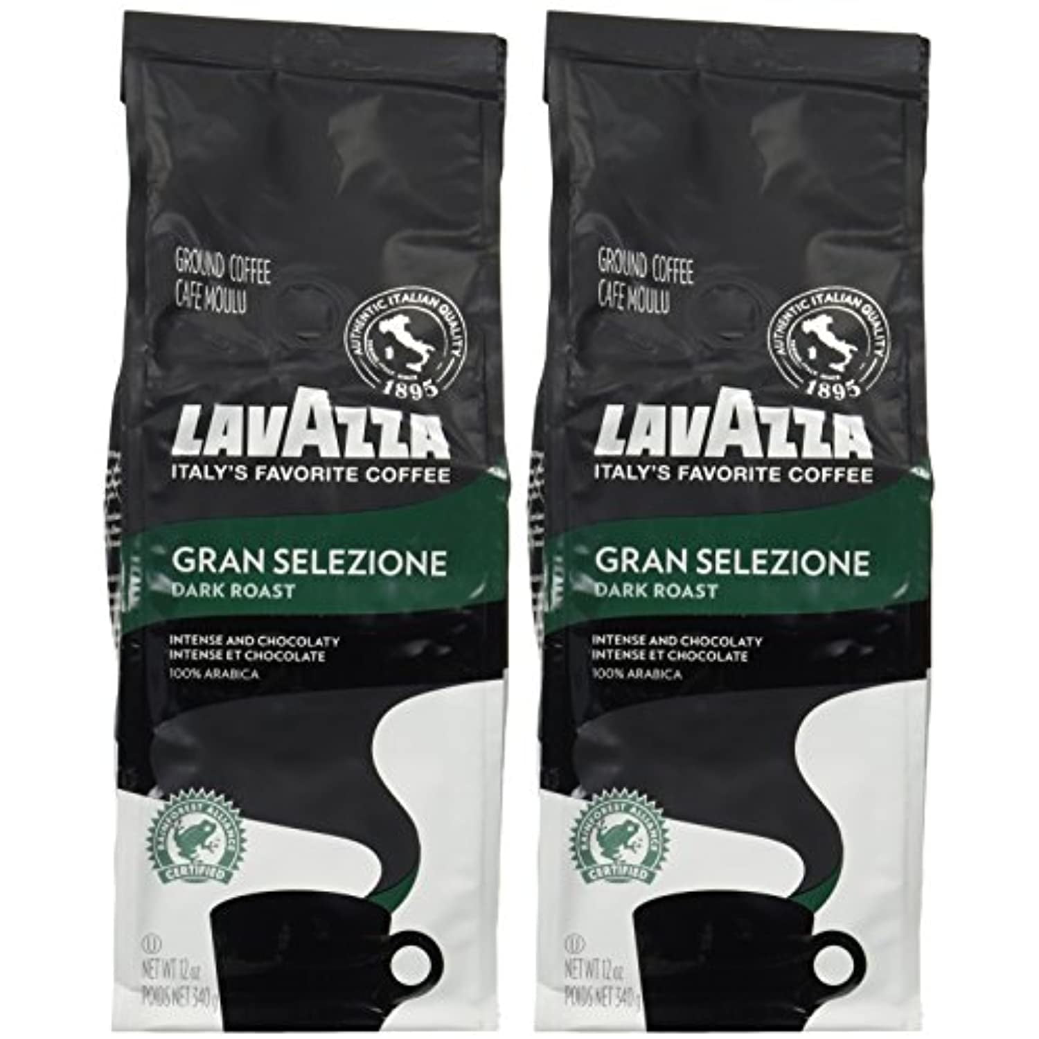 Lavazza Gran Selezione Dark Roast Ground Coffee 12Oz Pack Of 2