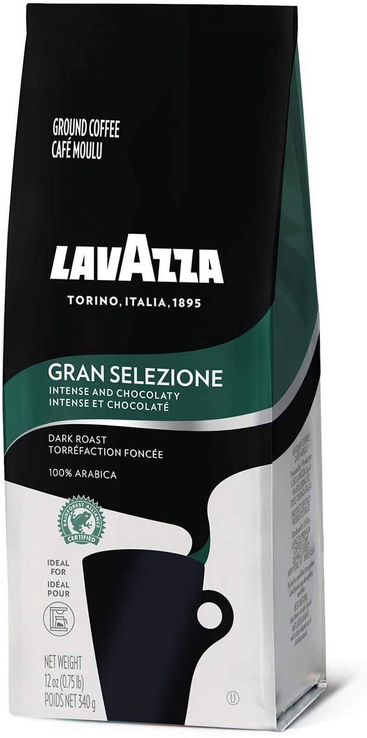 Lavazza Gran Selezione Ground Coffee Blend, Dark Roast, 12-Ounce Bags (Pack of 6)