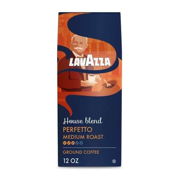 Lavazza House Blend Perfetto Ground Coffee, Medium Roast, 100% Arabica, 12 oz Bag