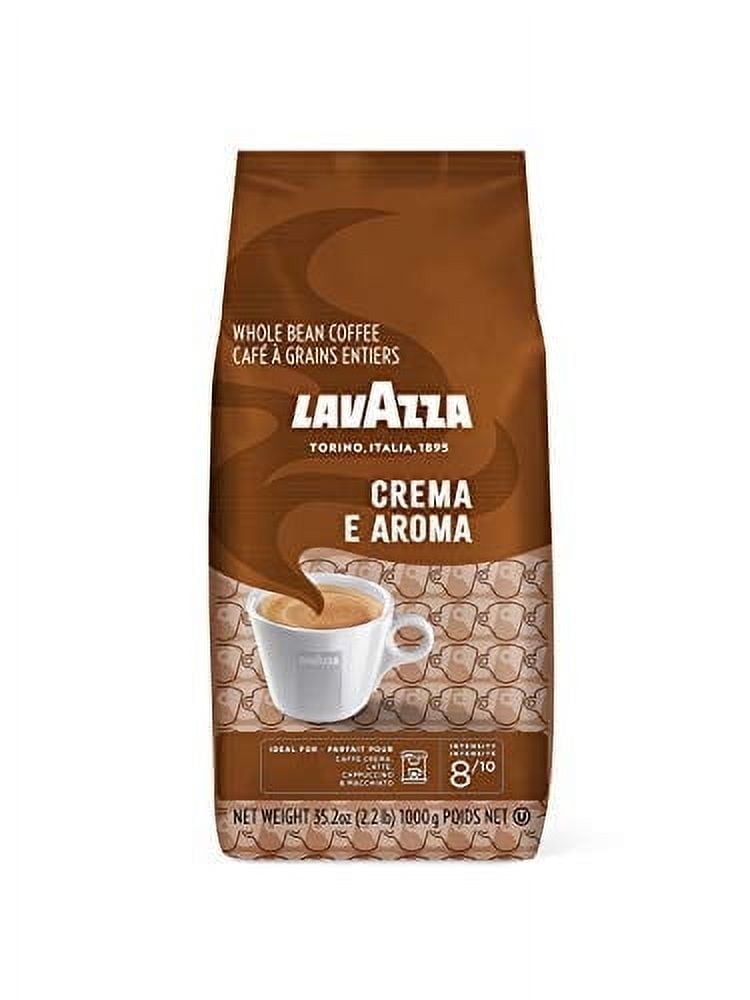 Lavazza Crema e Aroma Whole Bean Coffee, Medium Roast, Arabica and Robusta Blend, 2.2 lb Bag