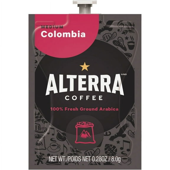 Lavazza Portion Pack Alterra Colombia Coffee - Compatible with Flavia Creation 150, Flavia Creation 200, Flavia Creation 500 - Medium - 100 / Carton