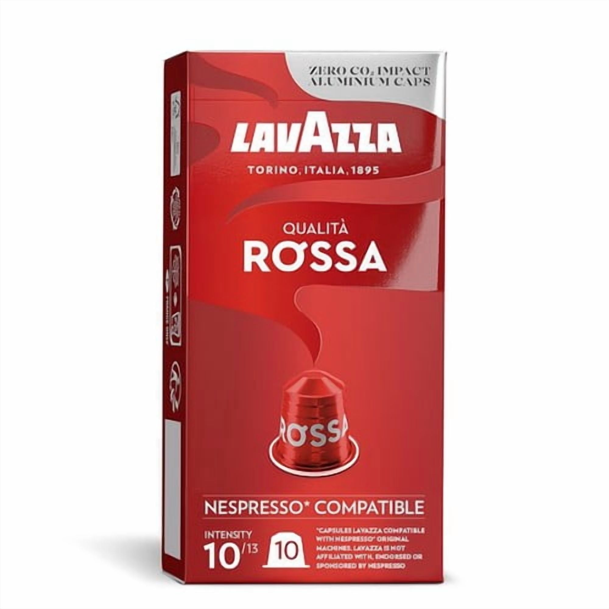 Lavazza Qualita Rossa Aluminium Nespresso Compatible Capsules, 10 pods per pack, British Import (Pack of 3)