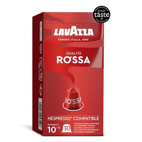 Lavazza Qualita Rossa Nespresso Compatible Capsules, 30 pods per pack, British Import (Pack of 3)