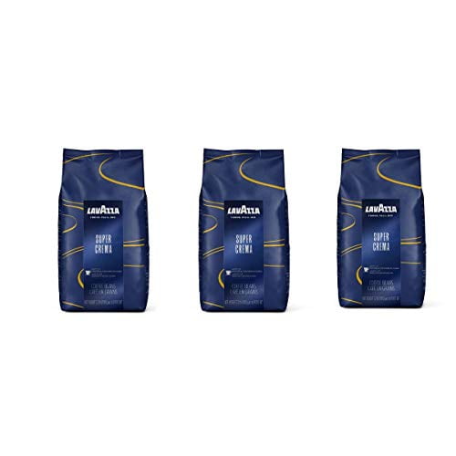 Lavazza Super Crema Whole Bean Coffee Blend, Medium Espresso Roast, 2.2-Pound Bag (Super Crema, 2.2 Pound (Pack of 3))