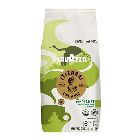 Lavazza ¡Tierra! Organic for Planet Whole Bean Coffee, Light Roast, 100% Arabica, 2.2 lb Bag