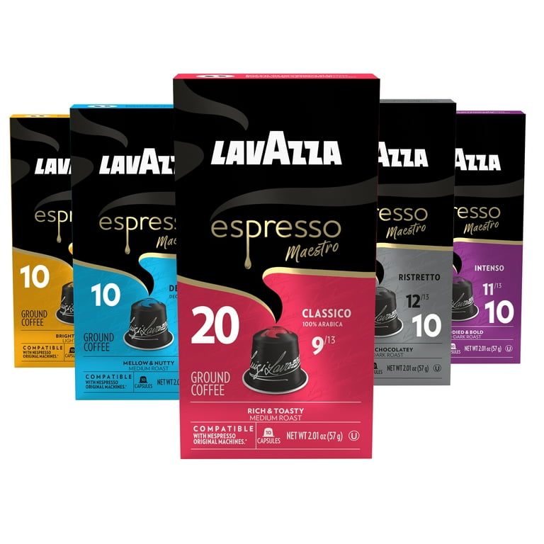 Lavazza Nespresso Compatible Variety Pack, 60 Aluminum Capsules (6 