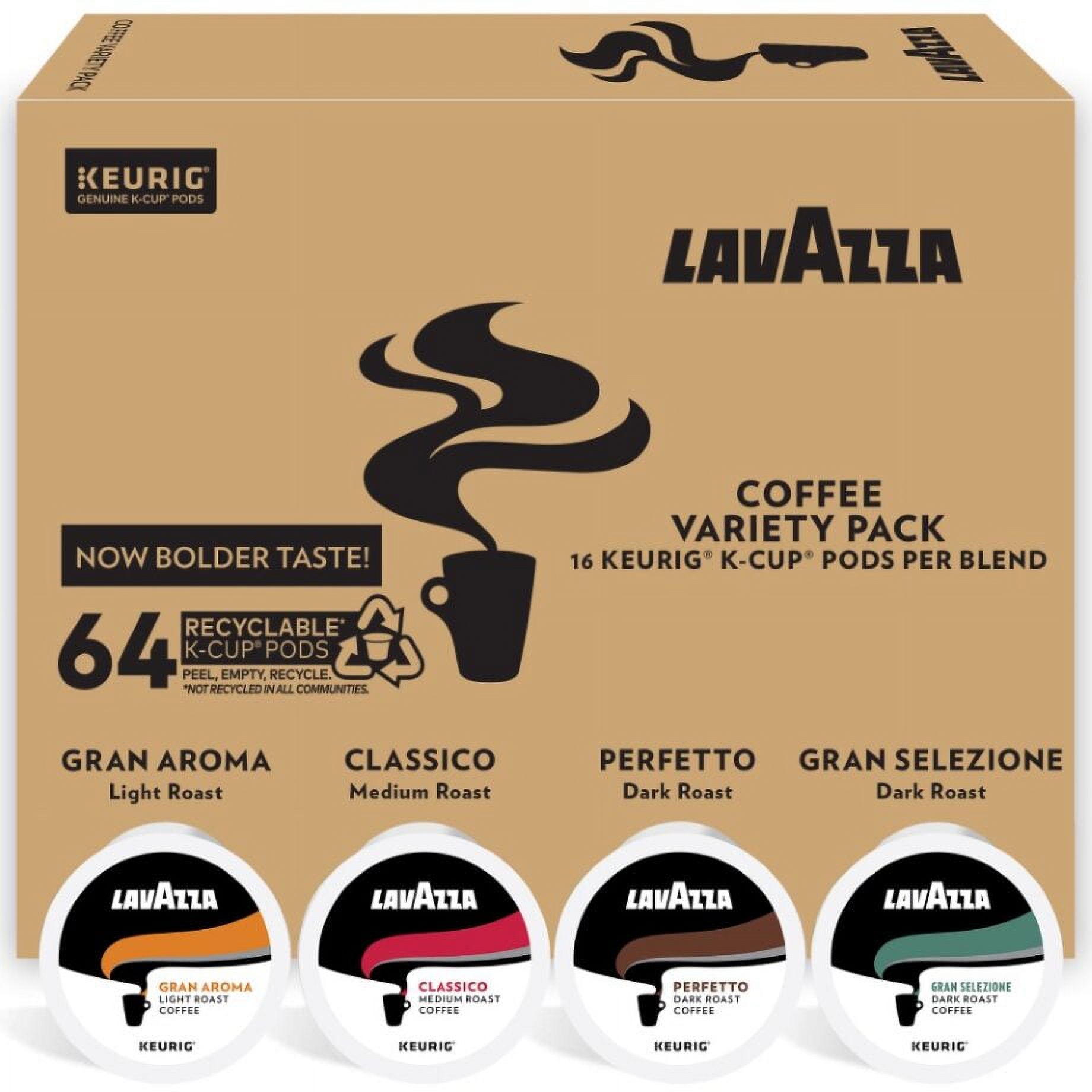 Lavazza Variety Pack Single-Serve K-Cup Coffee Pods for Keurig Brewers, 16-Ct Boxes (Pack of 4) - image 1 of 5