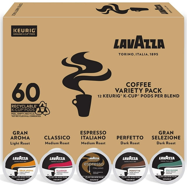 Lavazza Variety Pack SingleServe KCup® for Keurig Brewer Coffee, 60