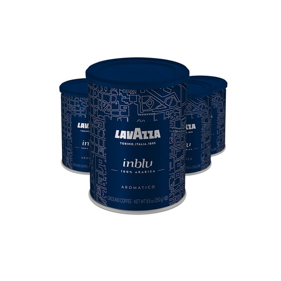 Lavazza Inblu Ground Coffee, 100% Arabica , 8.8 oz Tin (Pack of 4)