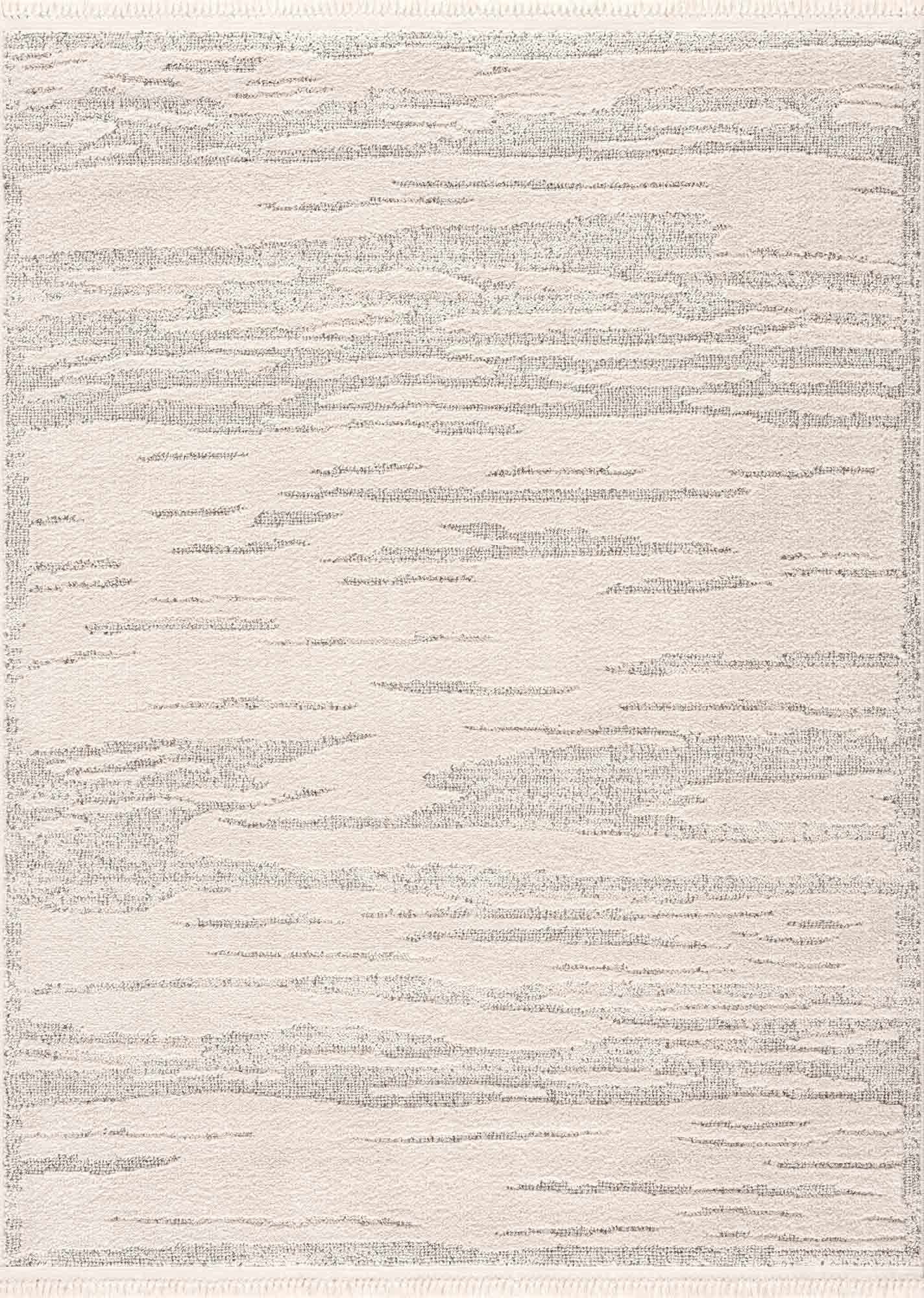 Beige and Gray Machine Woven Polypropylene Area Rug 2' x 3'