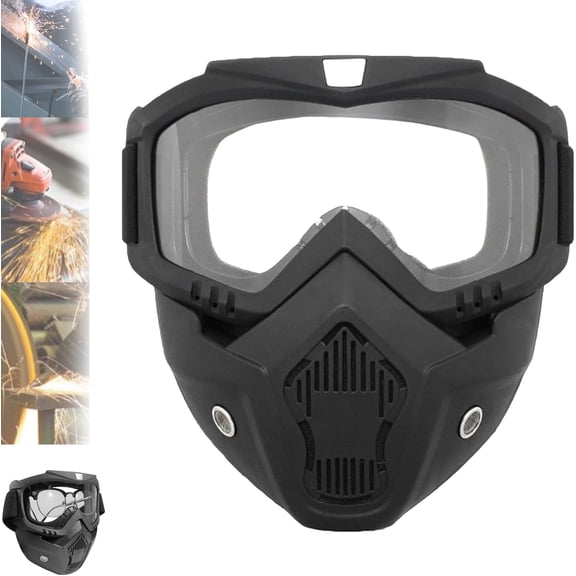 Laveberry Welding Mask, Detachable Anti-Glare Anti-Ultraviolet Antifog Auto Darkening Large Viewing Special Mask for Welding, Cutting, Grinding and Cycling