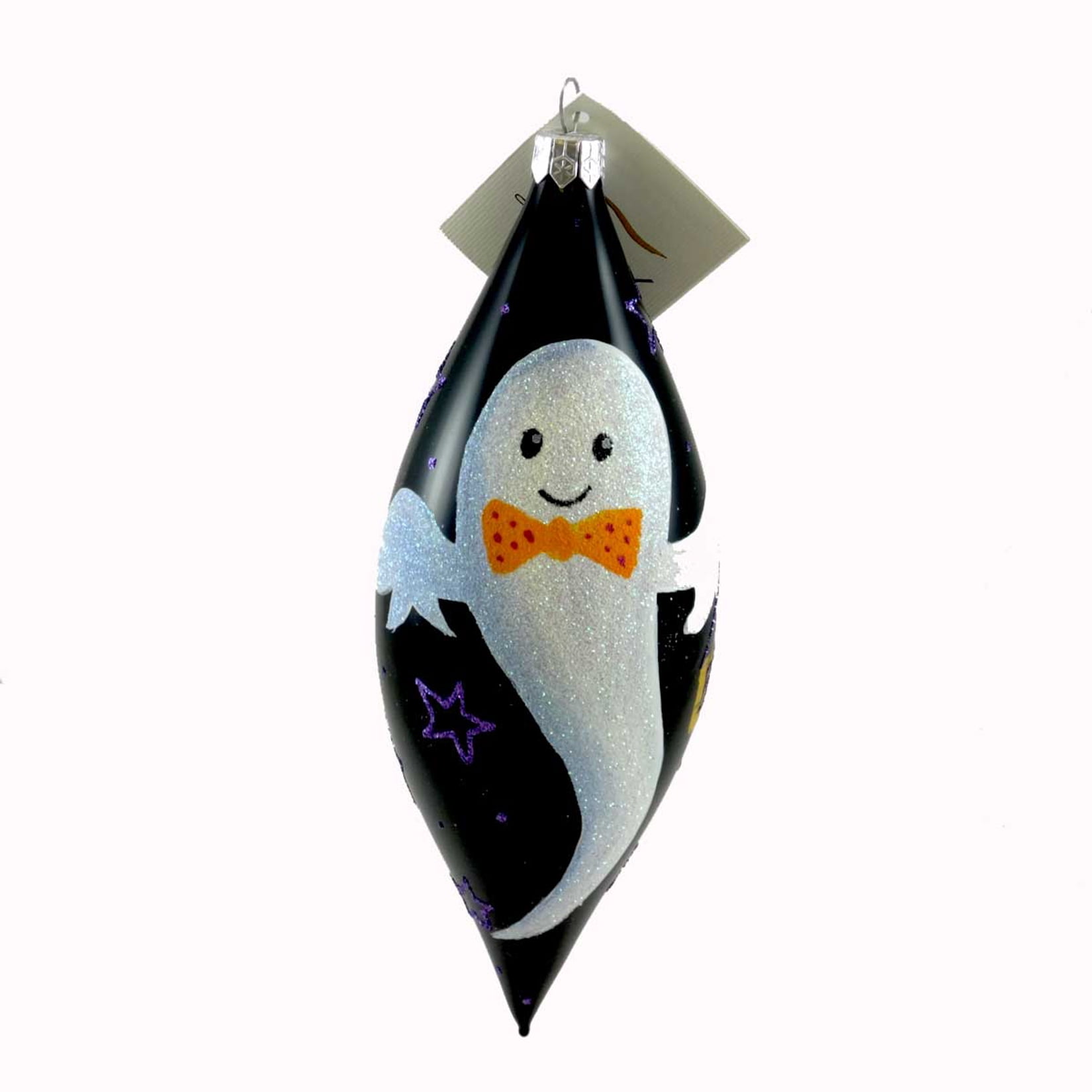 Laved Italian Ornaments Black Drop With Ghost Glass Halloween J11936337 ...