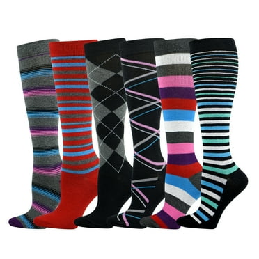 Lavencious Compression Socks 6 Pairs 8-15mmHg for Women Shoe Size 6-10, Sock Size 9-11, 6 Pairs