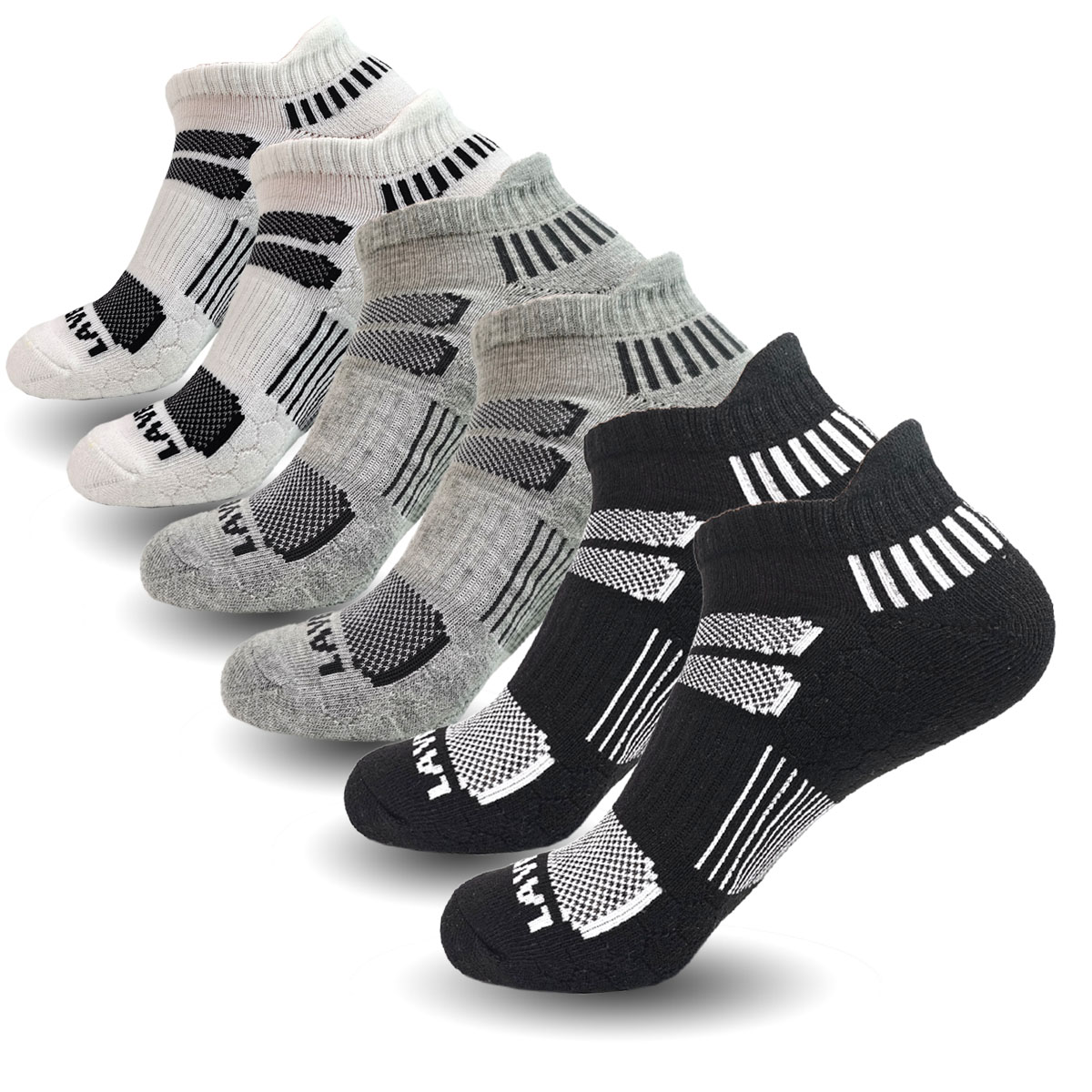 VITSOCKS Women’s Bamboo Cushioned Sport Socks – Retro Striped, Calf Length, 1 Pair