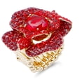 thumbnail image 1 of Lavencious Flower Shape Crystal Cocktail Stretch Ring Party Ring for Women, 1 of 4