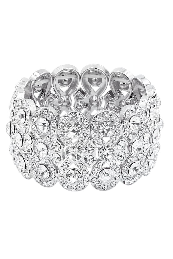Infinity Shape Rhinestone Stretch Bracelet Evening Party Jewelry