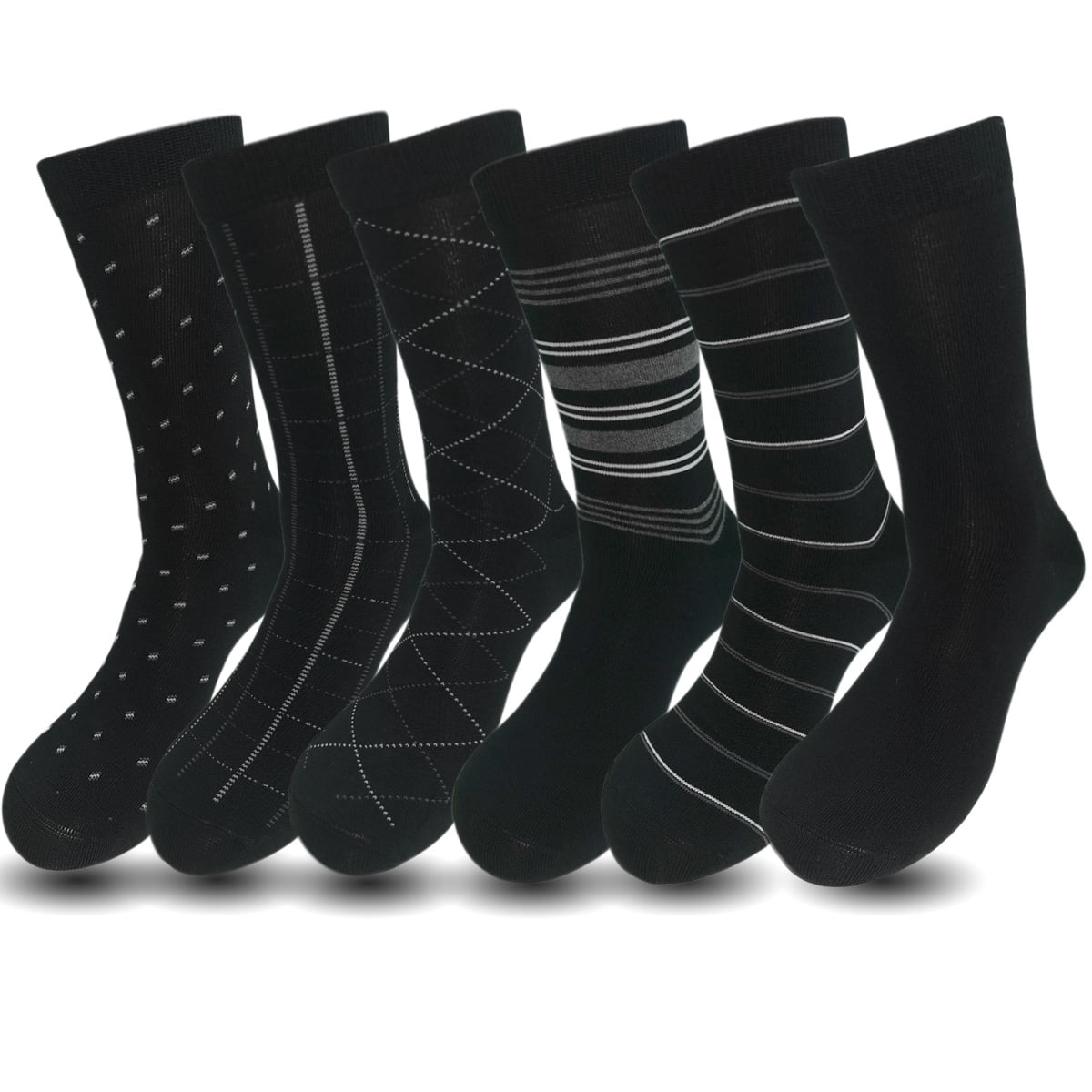 Men's Casual Cotton Crew Socks - Size 10-13, Multi-Pack (3-12 Pairs), Solid & Pattern Styles