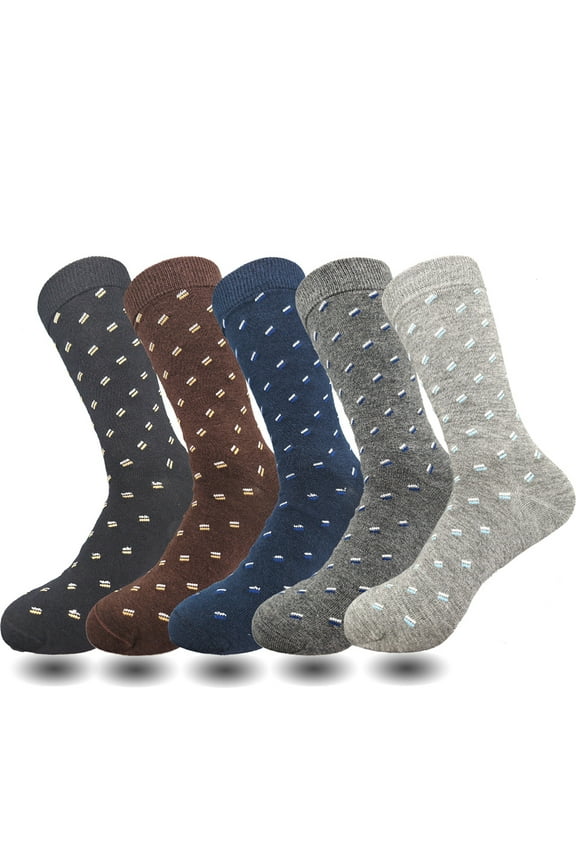 Mens Bamboo Dress and Pattern Socks 5 Pairs for Men Shoe Size 7-12, Sock Size10-13, 5 Pairs