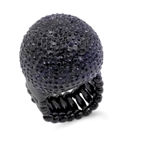 Lavencious Snowball Rhinestone Cocktail Stretch Ring Party Ring for Women Free Sizes