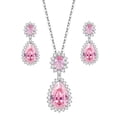 thumbnail image 1 of Lavencious Teardrop Dangle Cubic Zirconia Necklace & Earring Sets for Women, 1 of 5