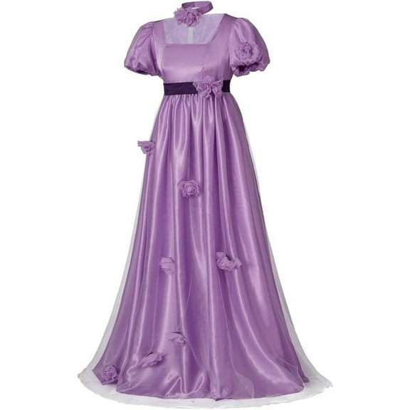 Lavendar Ball Gown Chiffon Purple Dress Regency Dress for Adult Women