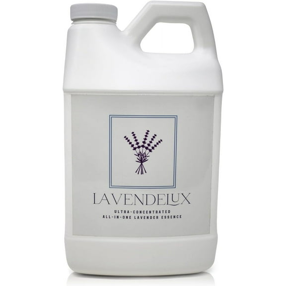 LavendeLux | Synthetic Free English Lavender Soothing Linen Mist | 64 Fl Oz Makes 256 Fl Oz -Includes Glass Spray Bottle for 16 Refills | Calming Pillow Mist | Natural Aromatherapy | Room Freshener