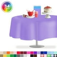 thumbnail image 1 of Lavender 12 Pack Standard Disposable Plastic Party Tablecloth 84" Inch Round Table Cover By Zimpleware, 1 of 6