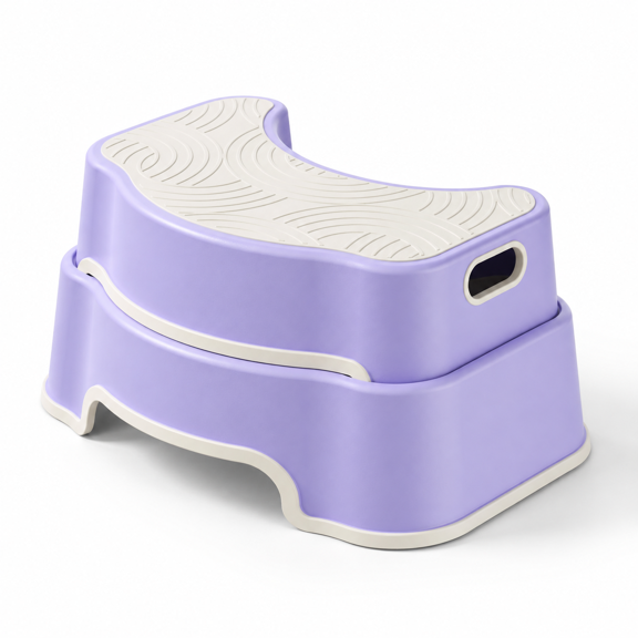 Lavender 2-in-1 Stackable Toilet Squat Step Stool, Supports Up To 200 Lbs