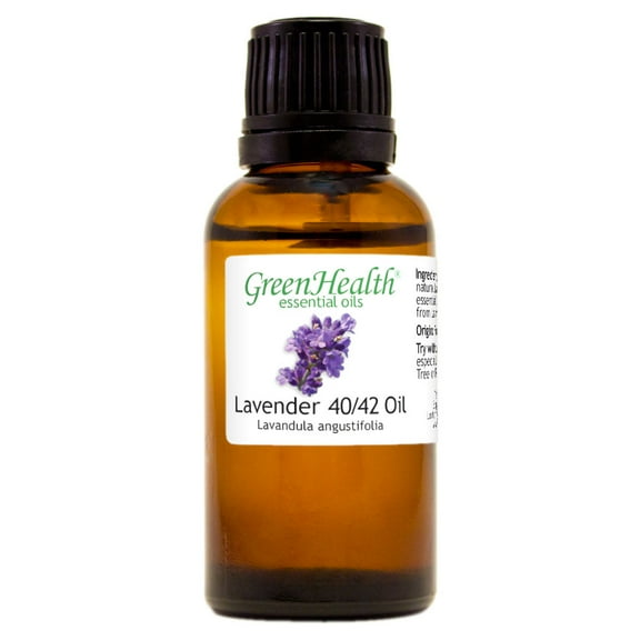Lavender 40/42 Essential Oil - 1 fl oz (30 ml) Glass Bottle w/ Euro Dropper - 100% Pure Essential Oil by GreenHealth