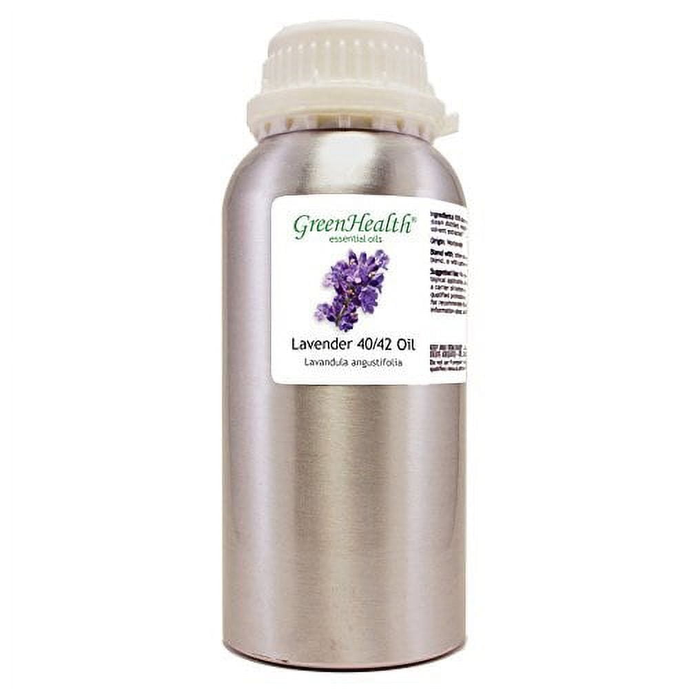 Lavender 40/42 Essential Oil - 16 fl oz 473 ml Aluminum Bottle w/Plug Cap - GreenHealth