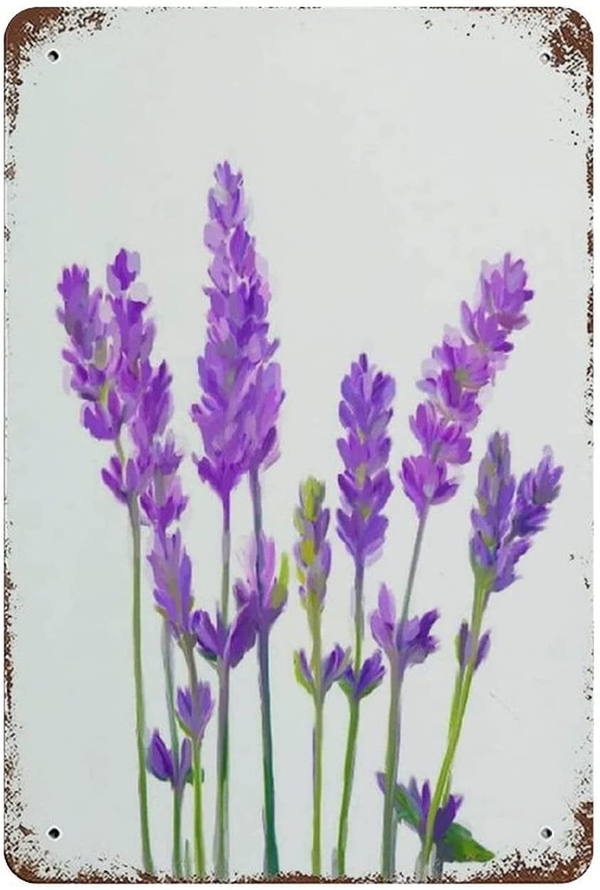 Lavender Art Purple Flower Tin Sign Metal Plaque Art Hanging Iron ...