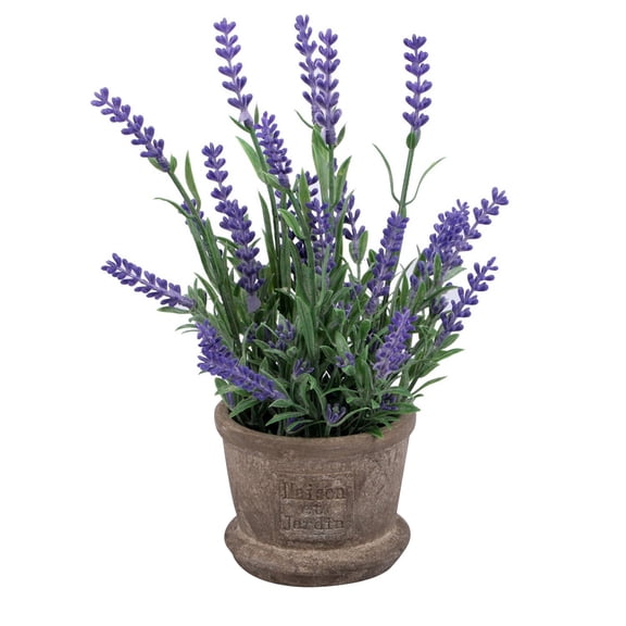 WRISTBIQUE Realistic Faux Lavender Plant in Pot for Indoor Home Decor, Simulation, 1 Piece