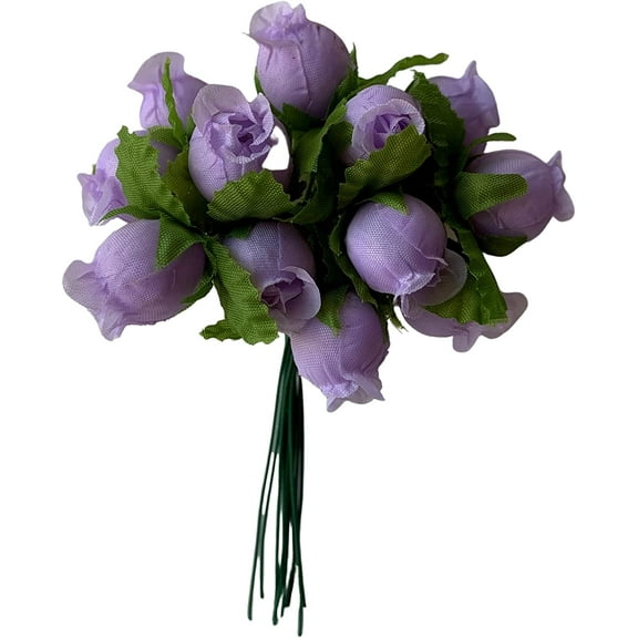 Lavender Artificial Silk Flower Roses - 12 Mini Bouquets of 12 Rosebuds, 144 Rosebuds Total, Wedding, Easter, Reception, Anniversary, Bridal Shower