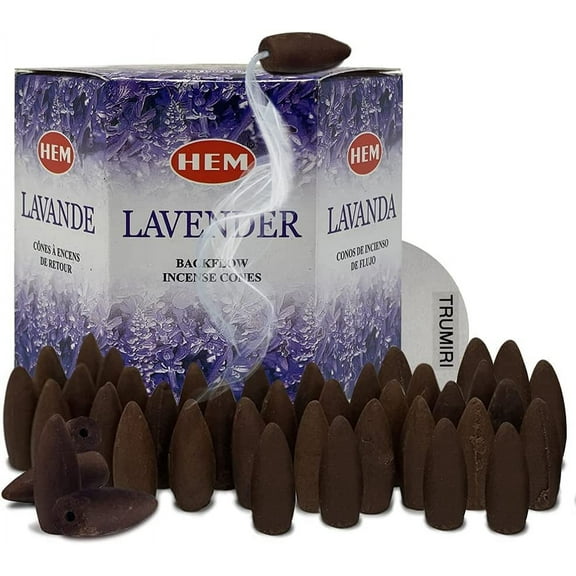 Lavender Backflow Incense Cones For Waterfall And Mat Bundle Inciensos Aromaticos|Incienso|Inciense|Insienso