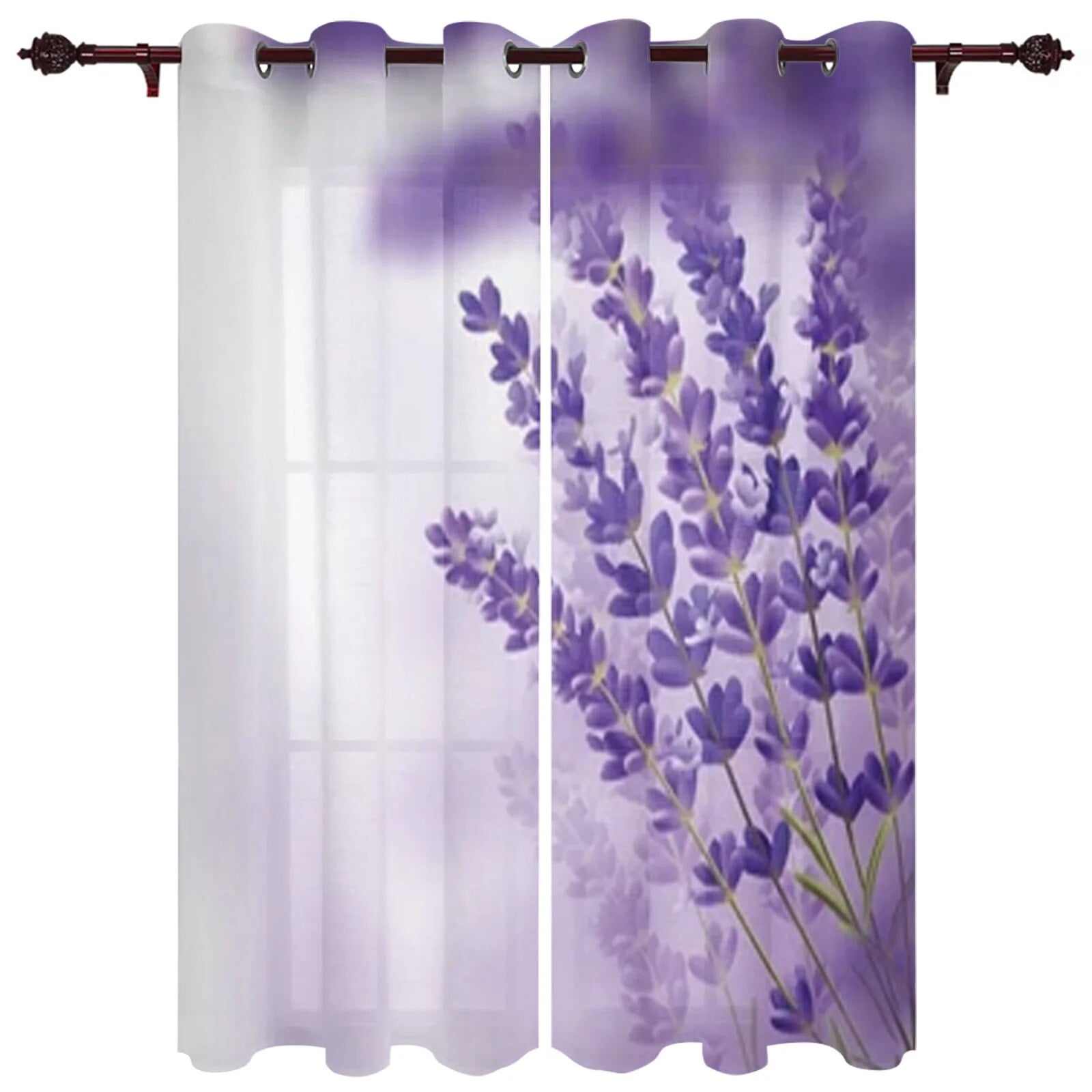 Lavender Background Window Curtains For Living Room Bedroom Luxury