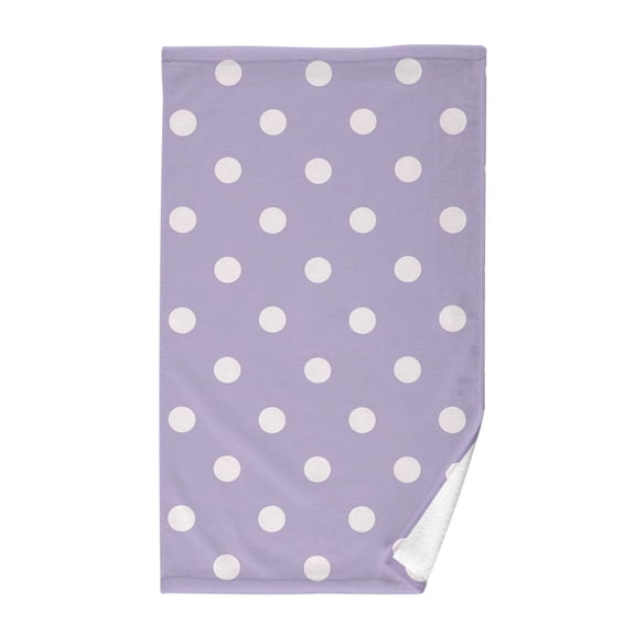 Lavender Background with White Dots Pure Cotton Bath Towel Hand Towel 1 Piece for Pool Beach Gym 16" x 28"
