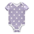 thumbnail image 1 of Lavender Background with White Dots Pure Cotton Bodysuit Short Sleeve Pajamas One-Piece Romper Unisex 12M, 1 of 6