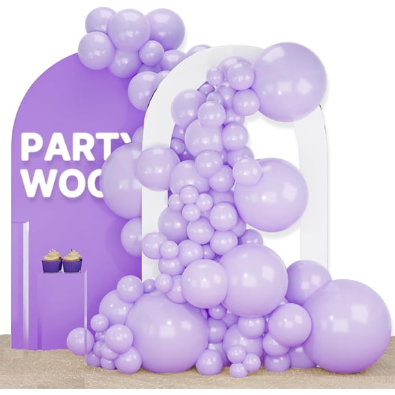 Lavender Balloons 120pcs Different Sizes Pack of 18 12 10 5 Inch Light Pastel Purple Lilac Balloon Arch Kit for Baby Shower Bachelorette Fairy Birthday Princess Party Decorations Purple-Q10