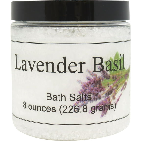 Lavender Basil Bath Salts by Eclectic Lady, 8 ounces