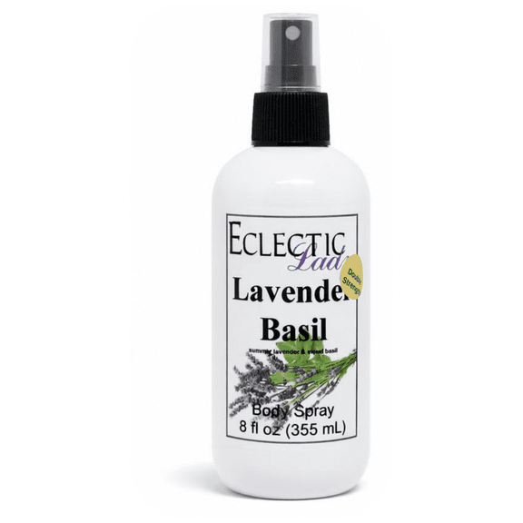 Lavender Basil Body Spray, Eclectic Lady, Hydrating Mist, Unisex (Double Strength), 8 oz