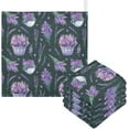 thumbnail image 1 of Lavender Basket Spring Baby Muslin Washcloths Soft Absorbent Face Towel, 3 PCS Purple Flowers Summer Burp Cloths Cotton Bath Wipes Infant Wash Cloth for Newborn Boys Girls 12x12 inches, 1 of 7