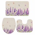 thumbnail image 1 of Lavender Bath Mat 3 Piece Bathroom Rug Set, Purple Spring Floral Botanical Butterfly Rustic Non Slip Bath Rug Contour Mat and Toilet Lid Cover, Absorbent Shower Mats Soft Bath Rugs and Mats Sets, 1 of 8