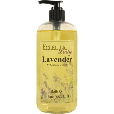 Lavender Bath Oil - Scented Body Oil - Relaxing & Moisturizing Bathing Oil - Fragrance Body Oil For Dry & Rough Sensitive Skin - 16 oz