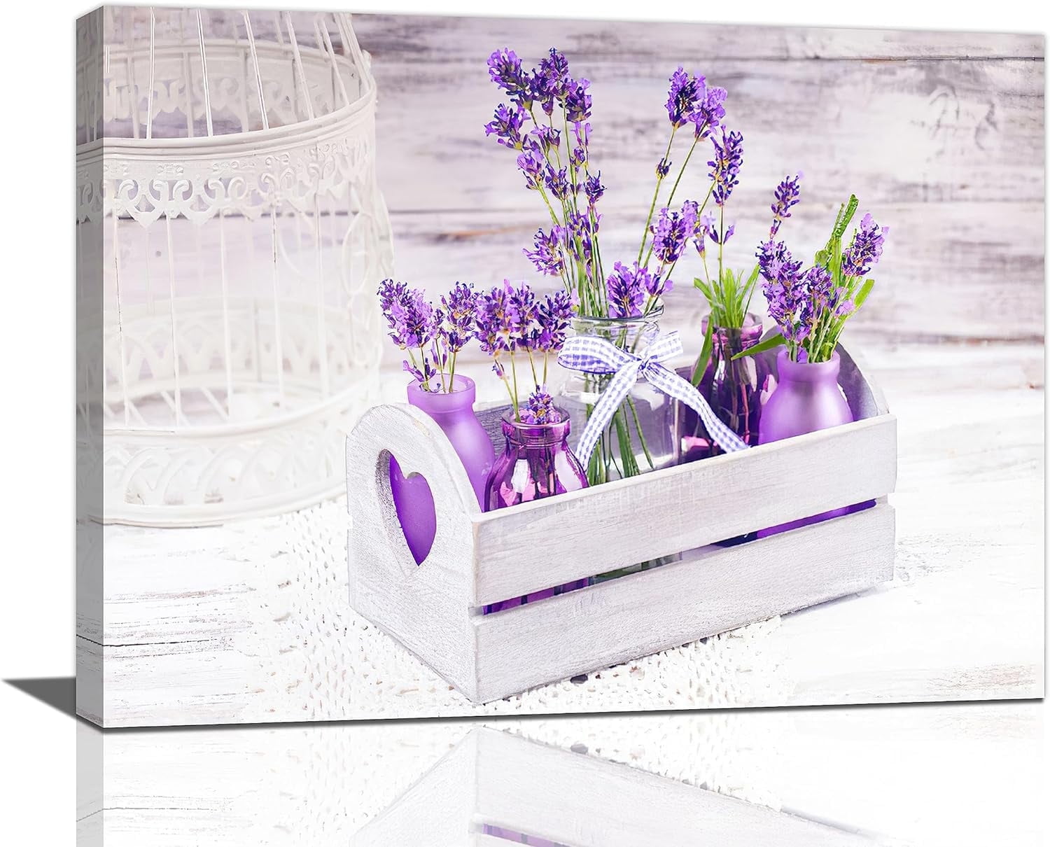 Lavender Bathroom Decor Wall Art Purple Floral Lavender Pictures Wall ...