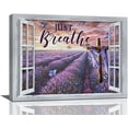 thumbnail image 1 of Lavender Bathroom Decor Wall Art Purple Lavender Butterfly Pictures Wall Decor Christian Just Breathe Canvas Prints Framed Artwork Paintings Home Decorations For Bathroom Bedroom Living Room 16"x12", 1 of 6
