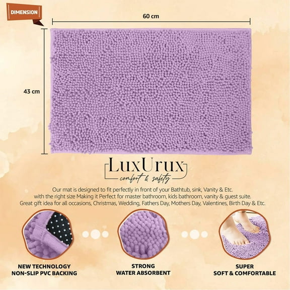 Lavender Bathroom Rugs-Extra-Soft Plush Bath Shower Bathroom Rug,1'' Chenille Micro[1]